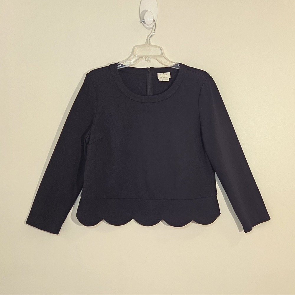 Kate Spade Point Scallop Crop Top
